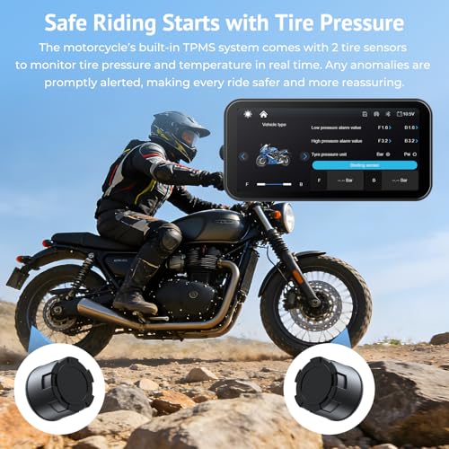 Image of 6.25 inch Wireless Motorcycle CarPlay Screen with Android Auto,Built-in TPMS,IP67 Waterproof Motorcycle GPS Display,OTA Update,Bluetooth Audio,Portrait /Landscape Switch for Riding