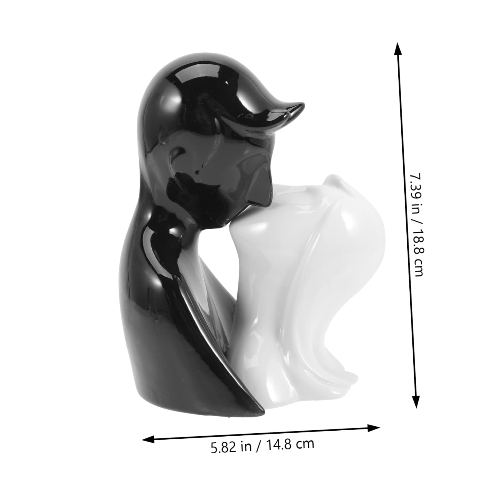 PRETYZOOM Décoration Intérieur Style Art Statue De Couple Céramique Figurine Abstraite pour Maison Et Bureau