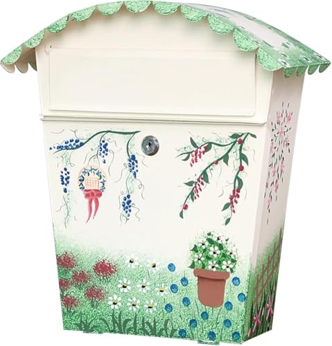 Caja de elevación for casa Buzón montado en la Pared con Retro con Cerradura for decoración del hogar Rural; Entrega de Correo de Gran Capacidad