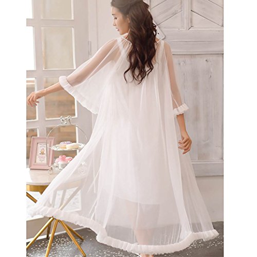 Womens Sexy Vintage Loungedress Nightgown 2 pcs Victorian Sleepwear Nightshirt Girls Pajamas2