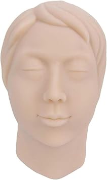 Injection Training Mannequin Model, Silicone Human Head for Suture Practice with Simulated Bone Tissue and Realistic Operation ExperienceFemale