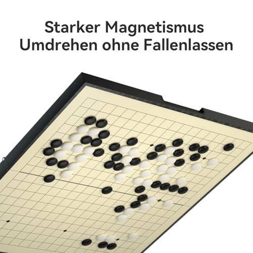 Gatmove Go Spielset Brett, 29cm 19x19 Magnetisches Steinen mit Klapp Brett, Tragbares & Reisegrößen