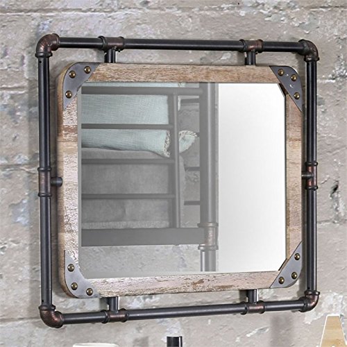 Furniture Of America Gee Industrial Metal Wall Mirror In Antique Black #TOP2