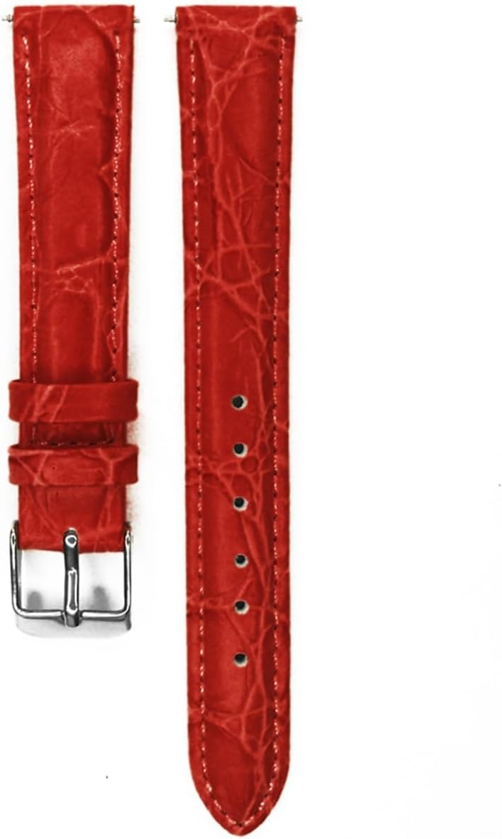 MJMT06 12mm 14mm 16mm 18mm 20mm Leather Watch Band Pink Beige Blue Watchband Genuine Strap Stainless Steel Buckle