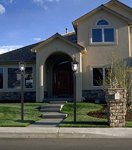 John Timberland Bellagio Vintage Outdoor Post Light Fixture Texturized Black 21" Clear Hammered Glass For Exterior House Porch Patio Outside Garage Garden Driveway Home Lawn #TOP5