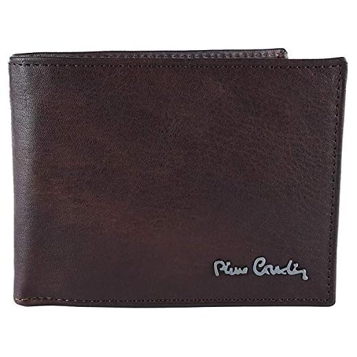 Cartera hombre marrón, piel auténtica, monedero, caja regalo (RFID) PIERRE CARDIN