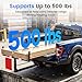 JY PERFORMANCE Truck Bed Extender, Pickup Truck Bed Extender Hitch Mount, 2 in 1 Design Foldable 500lbs Capacity Truck Bed Extension for Kayak Canoe Ladder Lumber