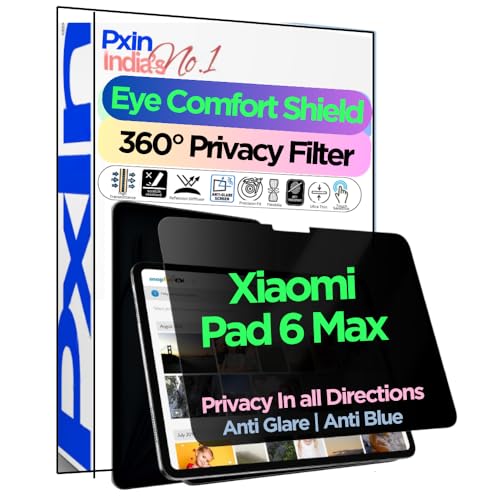 Image of PxIn Tablet Privacy Screen Guard compatible with Xiaomi Pad 6 Max | No.1 | Anti Glare | Anti Blue Light | Anti UV | 4 Way Privacy Filter | 360 Privacy | Eye Protect