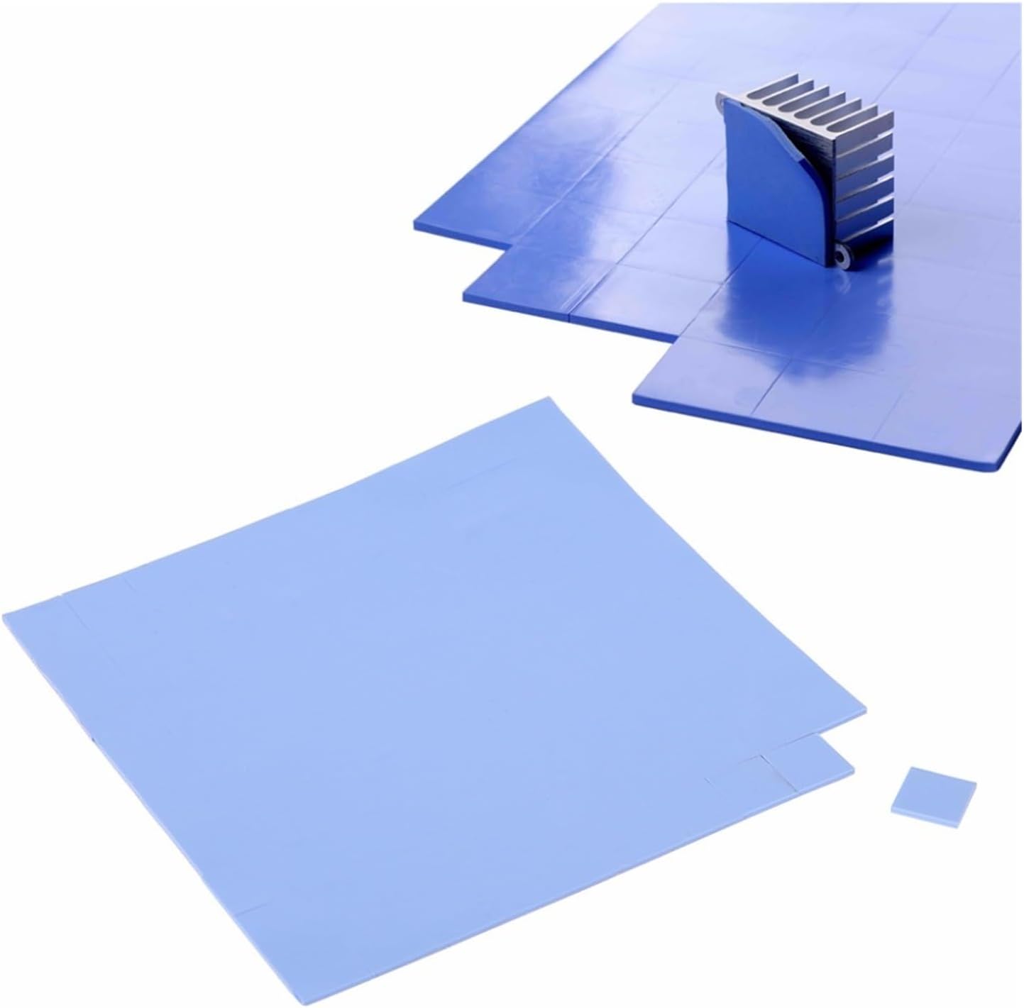 1pc 100x100x1mm GPU CPU Thermal Pad Heat Sink Cooler Conductive Cooling Blue C26