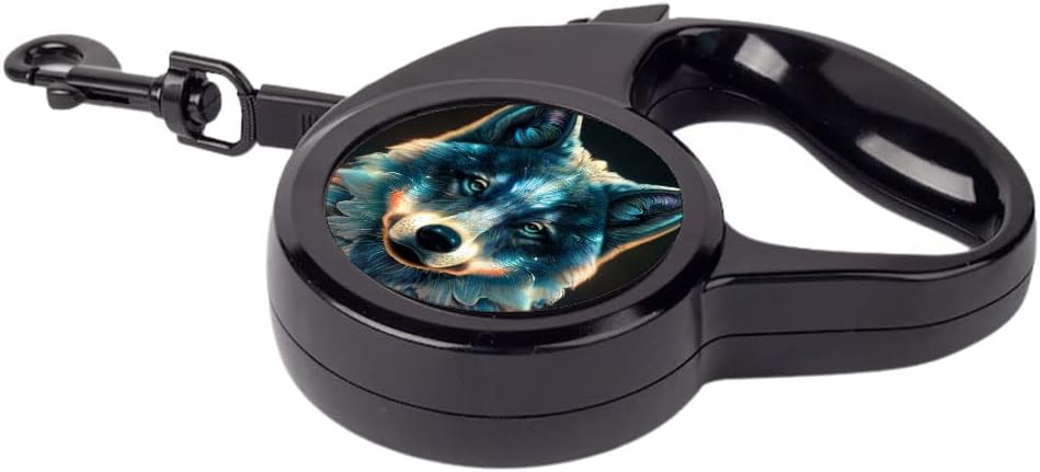 Colorful Wolf Retractable Pet Leash - Art Print Leash - Cool Dog Leash - 197 inches