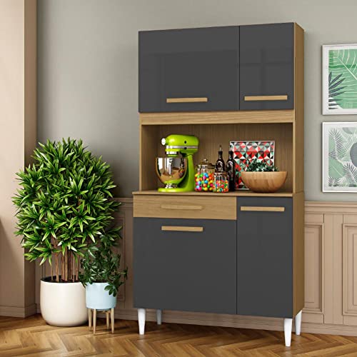 Armário de Cozinha Compacta Lia Atacama/Grafite