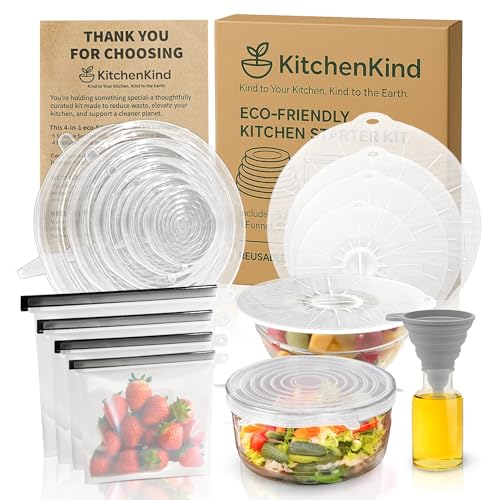 KitchenKind Premium Eco-Friendly Kitchen Starter Kit – 16-Piece Silicone Food