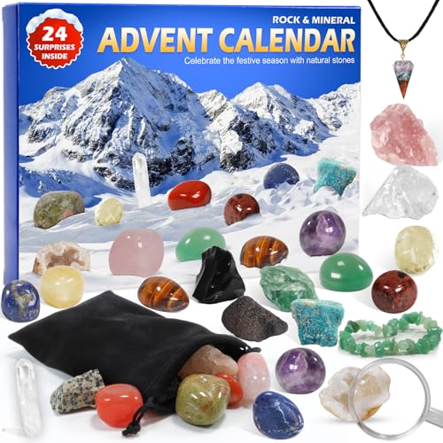 Adventskalender 2025 Kinder Heilsteine Edelsteine Weihnachtskalender für...
