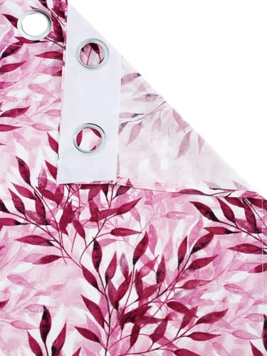 Image of Home Sizzler 2 Pieces Floral Flow Grommet Polyester Window Curtain - 5 Feet, Berry Pink