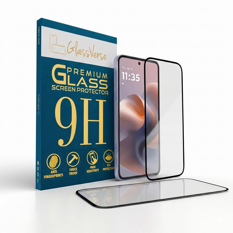 Image of GlassVerse Toughened Oleophobic Tempered Glass For Motorola G86 Power 5G (Pack Of 2) with Free Installation Kit. Full screen Coverage - 6.67 inch
