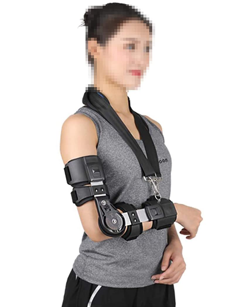 Codera ajustable Ortesis de codo con bisagras Extensión del brazo Soporte para fracturas Fijador de férula Recuperación de lesiones postoperatorias Eslinga para brazo y codo, derecha (izquie