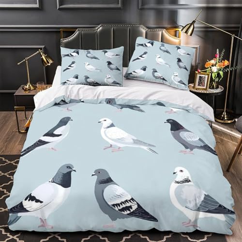 Housse de couette paon super king 260x220cm lit 3D microfibre