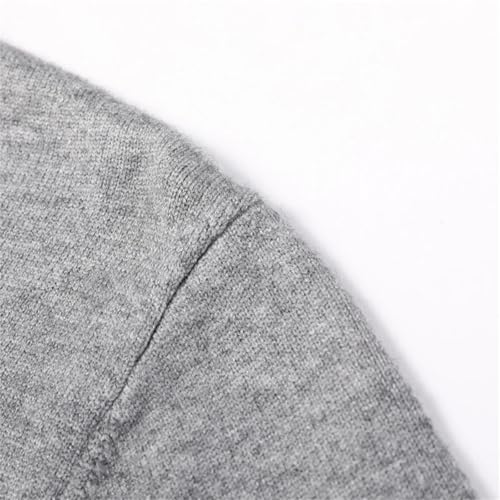 Men'S Autumn and Winter Sweater Pullover Knitted Top Solid Color V-Neck Long-Sleeved Soft Warm Sweater4