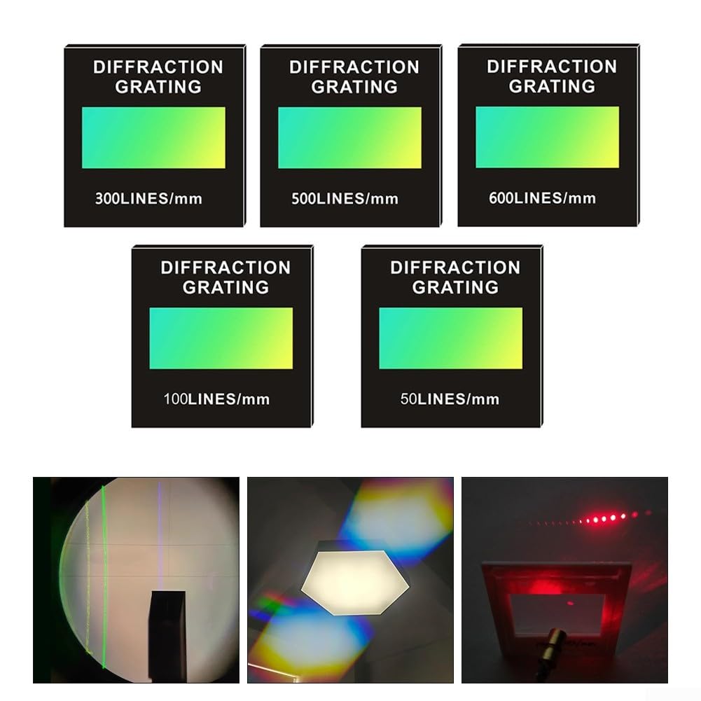 Zilimontt Transmission Beugungsgitter, holografischer Beugungsgitterschieber für Spektrophotometrie und optische Bildung, Spektrumzerlegung (300)