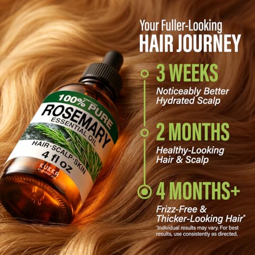Image of 100% Pure Rosemary Oil - 4 Fl Oz Rosemary Essential Oil for Hair, Skin, Diffuser, Aromatherapy & DIY Soap Making Scent