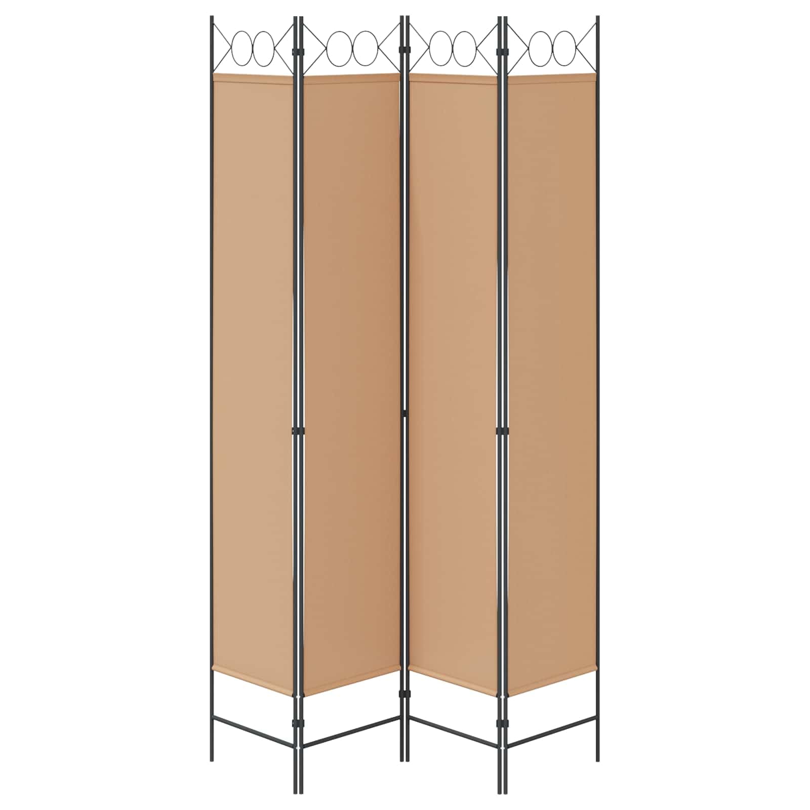 4-częściowy parawan, beżowy, z materiału, 160 x 220 cm, składany, ochrona przed wzrokiem, ścianka działowa, do salonu, sypialni, biura, do wnętrz, elastyczna dekoracja, oddzielna ochrona