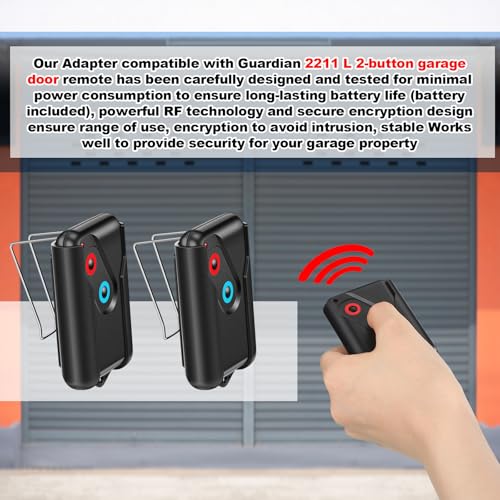 Image of Kingdder 2 Pcs Garage Door Remote Compatible with Guardian 2211 L, Black