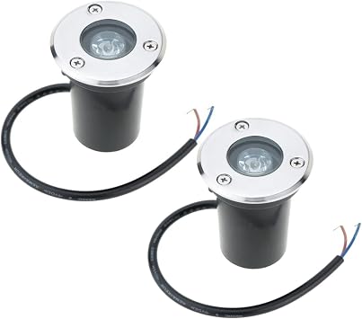 LED Underground Light Waterproof IP67 Landscape Lamp 2 Pack 3W Outdoor Buried Garden Path Spot Recessed Inground Lighting DC12V 24V Colorful 24V