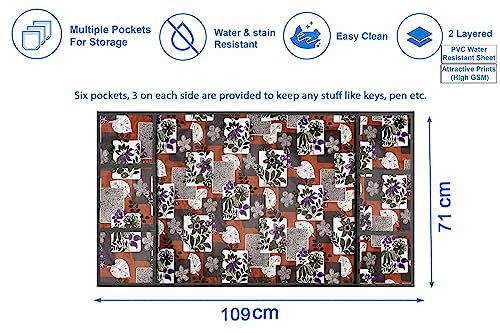 Image of Stylista Refridgerator top Cover Suitable for Samsung RR21C2F25HT /HL, 189 Liter Fridge, Dimension (WXD) 71x109 CM, Patchwork Pattern Multicolor