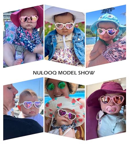 Flexible Heart Shaped Baby Polarized Sunglasses with Strap Adjustable Toddler & Infant Age 0-24 Months2