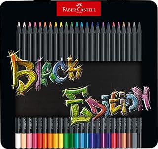 Faber-Castell Colouring Pencils Black Edition, tin of 24 tin of 12