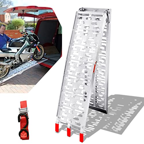 Eulenke 1X Klappbar Auffahrrampe, Max 340KG Tragfähigkeit, 226CM Alu Rampe...