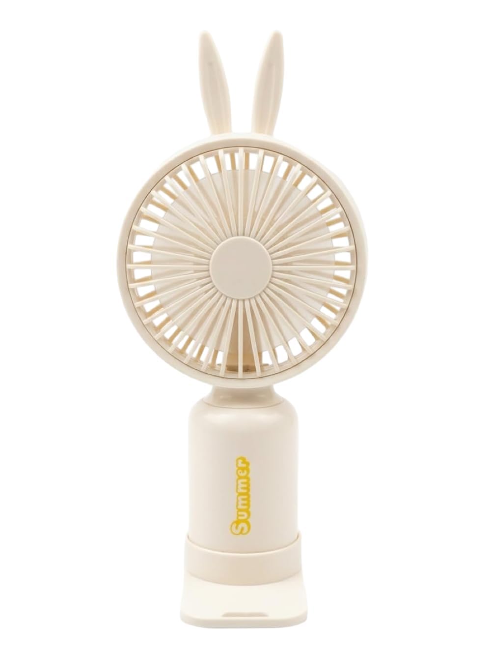 Portable Mini Handheld Fan with Cute Deer Antlers Design, Rechargeable USB Fan, 3 Speed Cooling, Lightweight Table & Hand Fan for Travel, Office, Kids & Home Use, Cream White-image-8