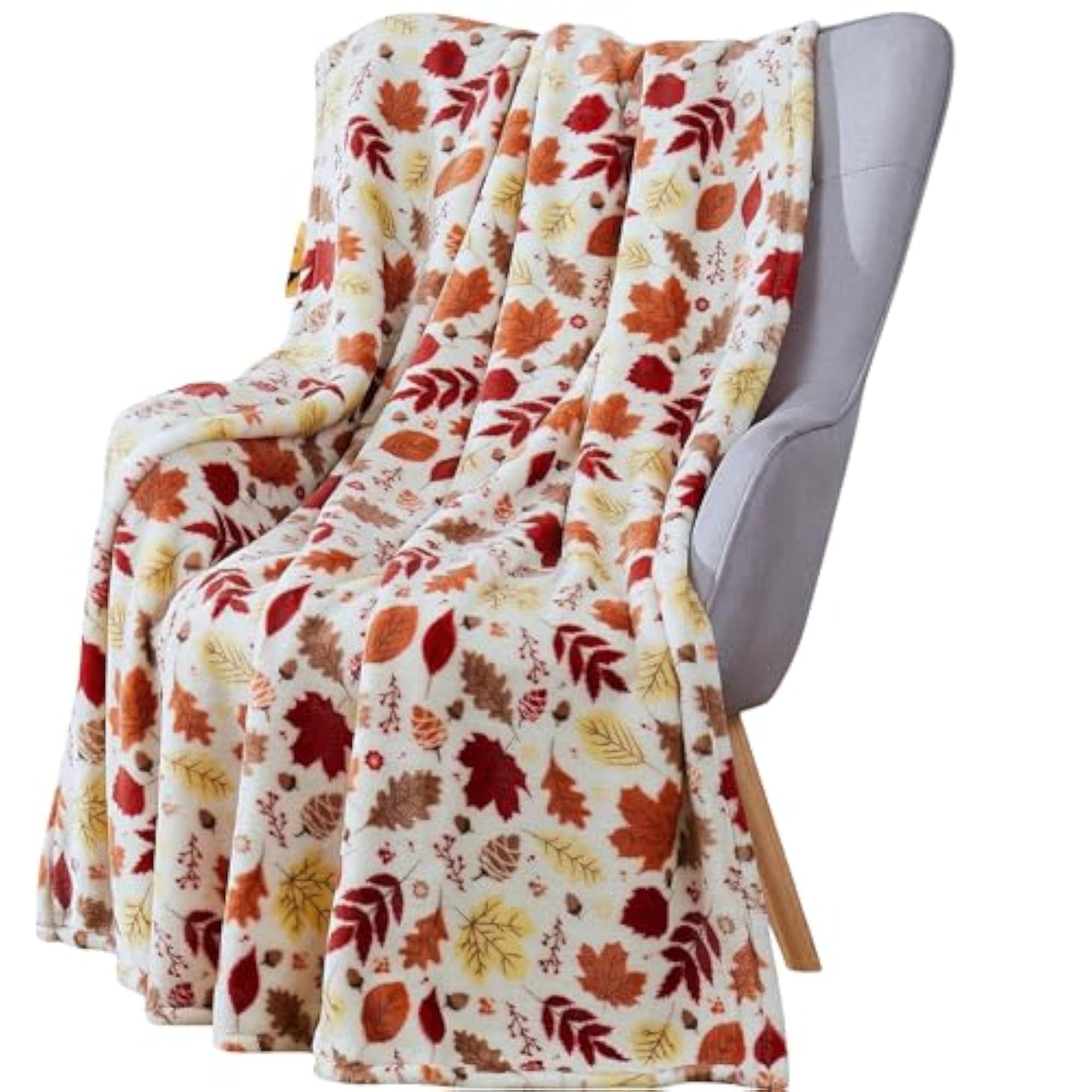 Fall Leaves Soft Fleece Throw Blanket, 50x70