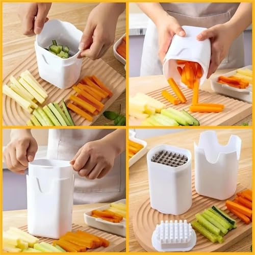 Cortadora manual para papas fritas blanca miniatura 6