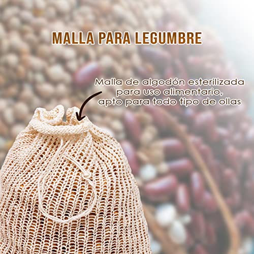Miniatura 7 de Malla Coccion, Bolsa De Cocina Para Coccion, Malla Para Legumbres Y Otras Ortalizas, Malla Garbanzos Para Olla, Malla Para Cocer Garbanzos, Bolsas De Tela Para Coccion De 1 O 2kg A Elegir 1kg 8und
