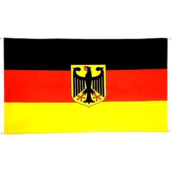 Flaggenfritze Germany flag with eagle 90 x 150 cm with 2 metal eyelets Germany flag weather-resistant polyester double stitched flag for sports and celebrations