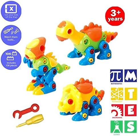 Take Apart Dinosaur Toys for Girls and Boys- Dinosaur Building Blocks Preschool Learning Toys for Kids 3 4 5 6 7 Year Old - STEM Building Toys Birthday Gifts for Year Old Boys Girls