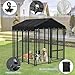 MUTUSHI Outdoor Dog Kennel Cover 10'D x 10'W Black Dog Kennel Replacement Top Cover Waterproof Windproof Anti-UV Compatibe for Multiple Brands of Dog Cages (Without Frame)