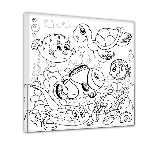 Bilderdepot24 Offre de Lancement Underwater Animals II - Coloration sur Toile, montée sur châssis - Quadrat-Format - 50x50 cm - Tableau sur Toile, Image sur Toile, Vente directe Fabricant!