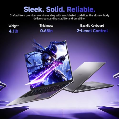 Image of CHUWI Gaming Laptop 16'', AMD Ryzen 5 (Beat i7-1355U), 16GB RAM 512GB SSD | Win 11 Pro Laptop with Office, IPS 2K Display, Backlit Keyboard, 74.1Wh, WiFi 6, BT 5.2, 4K HDMI