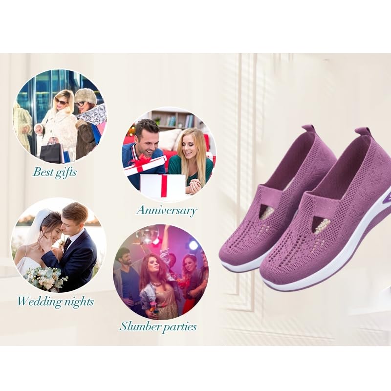 Orthowalkway Womens Shoes,Lunashinex Knitted Sneakers,Breathable Knitted Sneakers,Soft Slip On Orthopedic Shoes2
