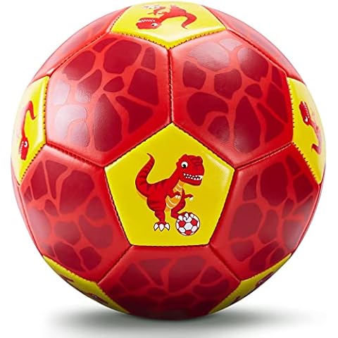 Fußball Spielzeug Mit Ballpumpe und Netz, Kinder Fußball Ball für das Training Drinnen Draußen, Fußball Größe 3 Dinosaurier Geschenke Spielzeug für 2 3 4 5 6 7 8 Jahre alt Kinder Junge Mädchen Cover