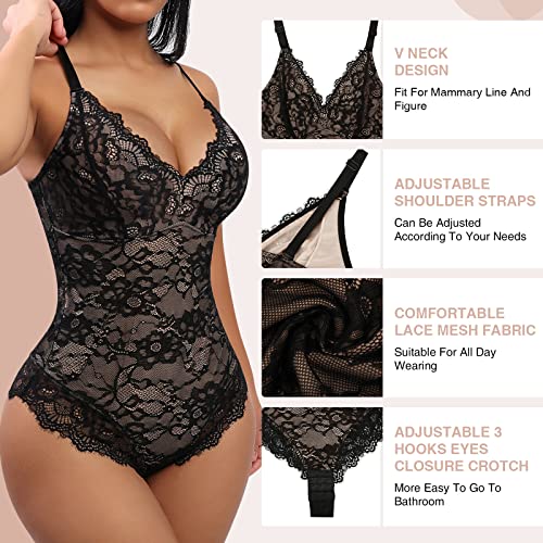 Feelingirl Lace Shapewear Bodysuit For Women Body Shaper Fajas For Women Tummy Control #TOP27