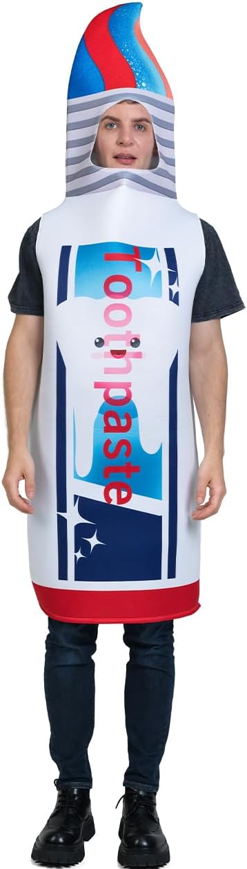 DSplay Adult Couple Toothpaste Costume Cosplay Unisex Adult Funny Costumes - Image 3