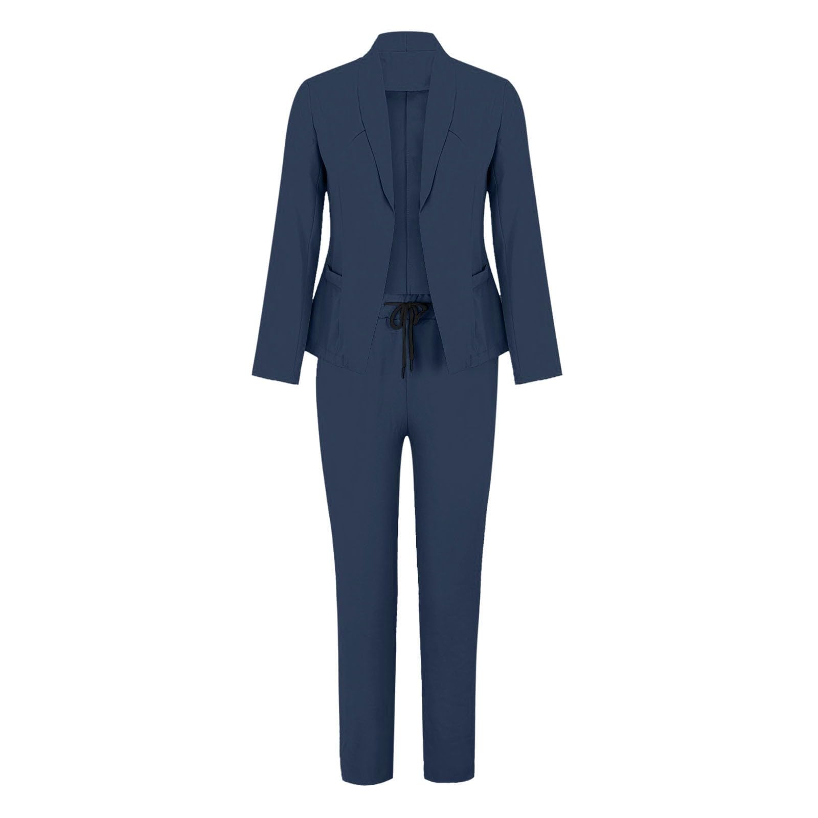 Generico Completo Donna Elegante Tailleur Cerimonia Curvy Giacca e Pantalone Outfit Completo Business Casual da Ufficio Lavoro 2 Pezzi da Tuta Business Suit Set