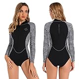 Seaskin Womens One Piece Long Sleeves Shorty Wetsuit 2mm