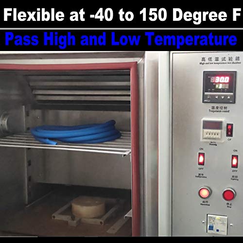 Yotoo Hybrid Air Hose 1/4" X 25', 300 Psi Heavy Duty Air Compressor Hose, Lightweight, Kink Resistant, Flexible With 1/4-Inch Industrial Quick Coupler Fittings And Bend Restrictors, Blue #TOP3