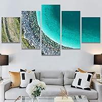 SIGNWIN 5 Panel Canvas Wall Art Coastal Scenery for Home Decorations Ready to Hang - 60