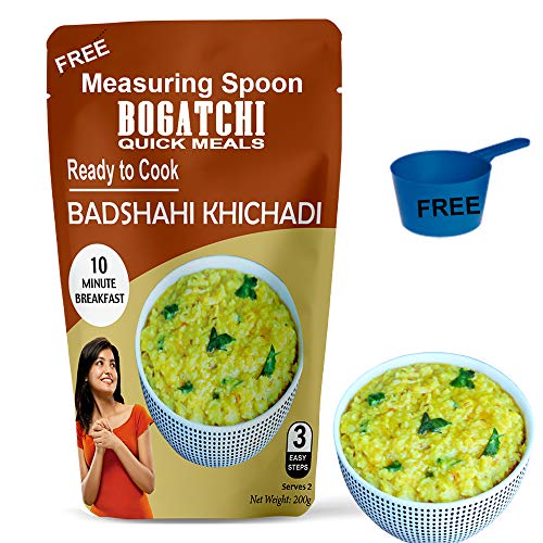 Image of BOGATCHI Quick Meals - Ready to Cook Authentic BADSHAHI KHICHDI - 200 g , Ready to Eat Meal and Tasty Instant Meal, 100% Natural Ingredients, No Preservatives, No Artificial Flavours & Colours
