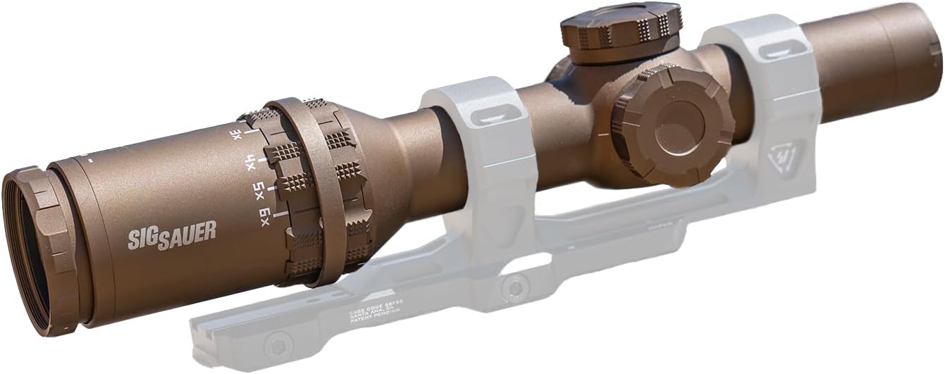 SIG SAUER TANGO6T 1-6x24mm 30mm Tube Second Focal Plane / F2 Durable IPX-8 Waterproof Fogproof Flat Dark Earth Hunting Riflescope with FL-6 Hellfire Illuminated Reticle - Throw Lever Included